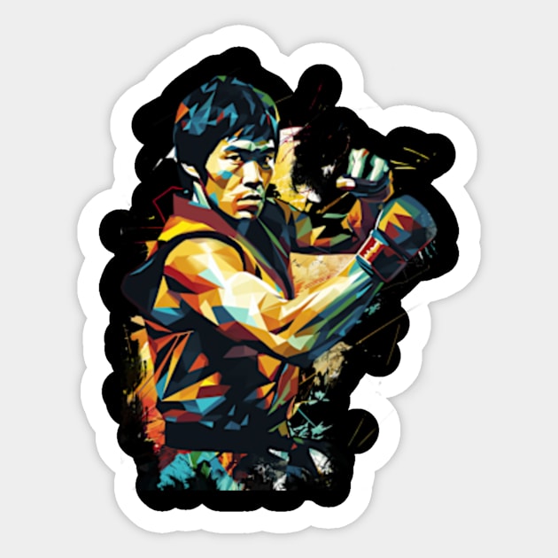 Bruce lee kung fu WPAP Art Sticker by CollSram